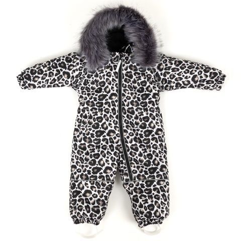 Winter waterproof snowsuit Apollo Leopard faux fur trim