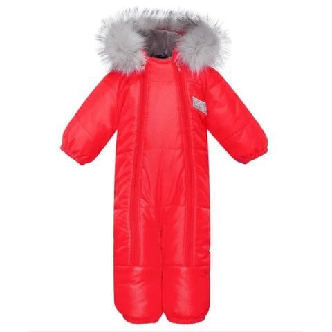 Baby snowsuit/sleeping bag with fur trim Discovery Red 1898/74 O foto